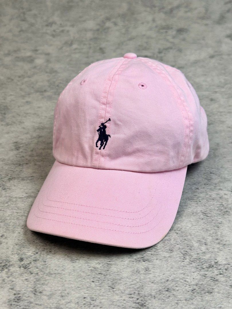 RL w/ Dark Blue Logo Pink Leather Strap Cap (Category: Caps & Hats) located in Batangas. Submitted by geejay2ph (Listing ID 1459376659, Image 1). Description: ꜱɪᴢᴇ: OSFA ᴄᴏɴᴅɪᴛɪᴏɴs: Pristine Like New Condition ✨.