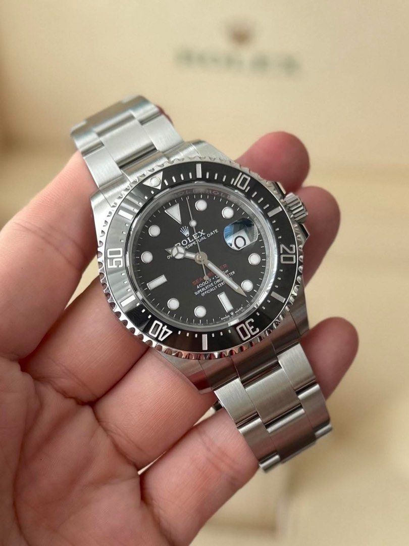 Rolex Seadweller 50th Anniversary Redline (Category: Men's Watches) located in Manila. Submitted by watchguyph (Listing ID 1459317787, Image 1). Description: For Sale 679k Rolex Seadweller 50th anniversary Redline 43mm 2018 Full set Condition 9.8/10 Pm for inquiries.