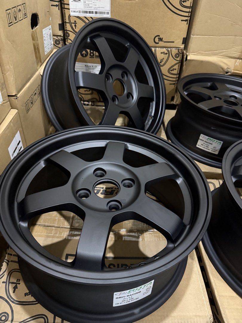 Rota grid te37 volk rays inspired (Category: Mags and Tires) located in Manila. Submitted by jaybeeeeeeeeee (Listing ID 1459467889, Image 2). Description: For sale rota grid 1 Volk rays te37 inspired 15x6.5 offset 38 pcd 4x100 Brand new , orig paint with box centercap and tire valve stem.