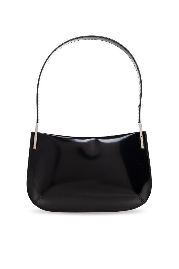 SAINT LAURENT Black Handbag (Category: Luxury Bags & Wallets) located in Pasig City. Submitted by leblancxx (Listing ID 1459290033, Image 2). Description: The Saint Laurent Mini Flat shoulder bag is crafted in Italy from patent leather, with a suede lining. The shoulder bag features a top magnetic button closure, one main compartment, and an interior leather card slot. An integrated leather shoulder strap completes the design. Measures approximat