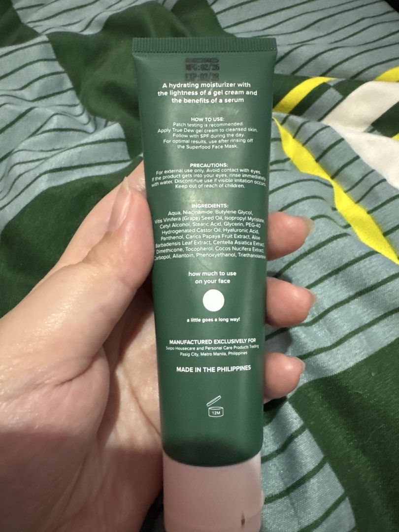 Saipo Moisturizer (Category: Face Care) located in Taguig. Submitted by prelovedbymemae (Listing ID 1459324917, Image 2). Description: Saipo True Dew Brightening Gel Cream Expiry: Feb 2028.