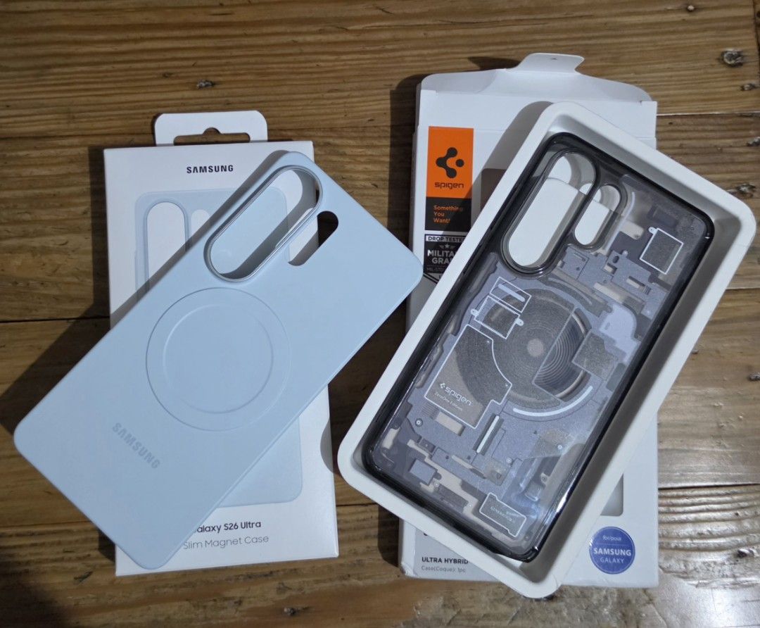 Samsung S26 ultra casing (Category: Cases & Sleeves) located in Manila. Submitted by abi1ng (Listing ID 1459461942, Image 1). Description: S26 Ultra Casing Original Samsung Slim Magnet Case light blue never used Original Spigen Case Slightly used may plastic cover pa yung likod Rfs: Nag-upgrade .