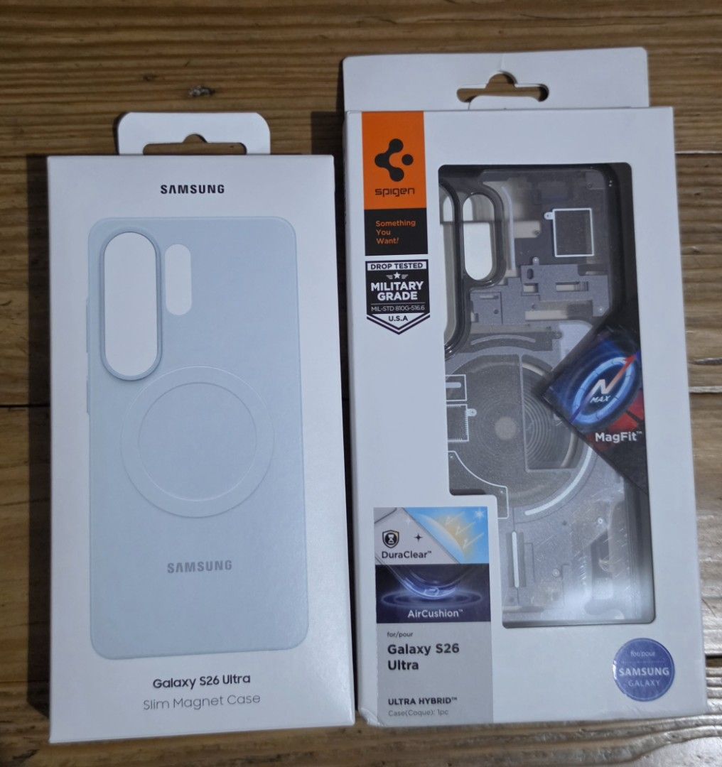Samsung S26 ultra casing (Category: Cases & Sleeves) located in Manila. Submitted by abi1ng (Listing ID 1459461942, Image 2). Description: S26 Ultra Casing Original Samsung Slim Magnet Case light blue never used Original Spigen Case Slightly used may plastic cover pa yung likod Rfs: Nag-upgrade .