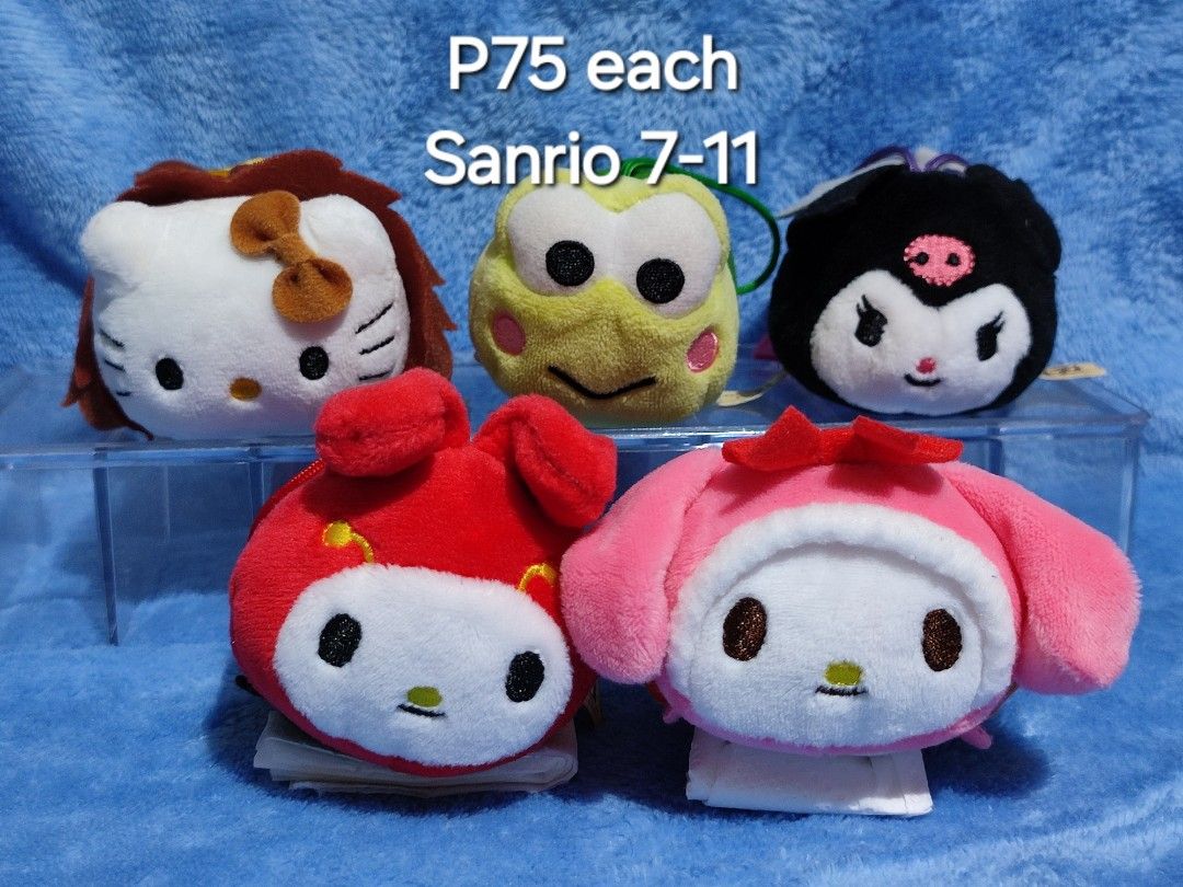 Sanrio 7-11 & Mcdo Plush Keychains - Various Characters (Category: Character Goods) located in Baguio. Submitted by abigailmyra (Listing ID 1459291260, Image 2). Description: - Adorable Sanrio plush keychains from 7-11 & Mcdo - Characters include: Kitty, My Melody, Keroppi, Kuromi, Pompompurin, Monkichi, Badzmaru, Chococat - Perfect for decorating bags or as small gifts - Price: P75 each & P65 each loc:Baguio-CAR .