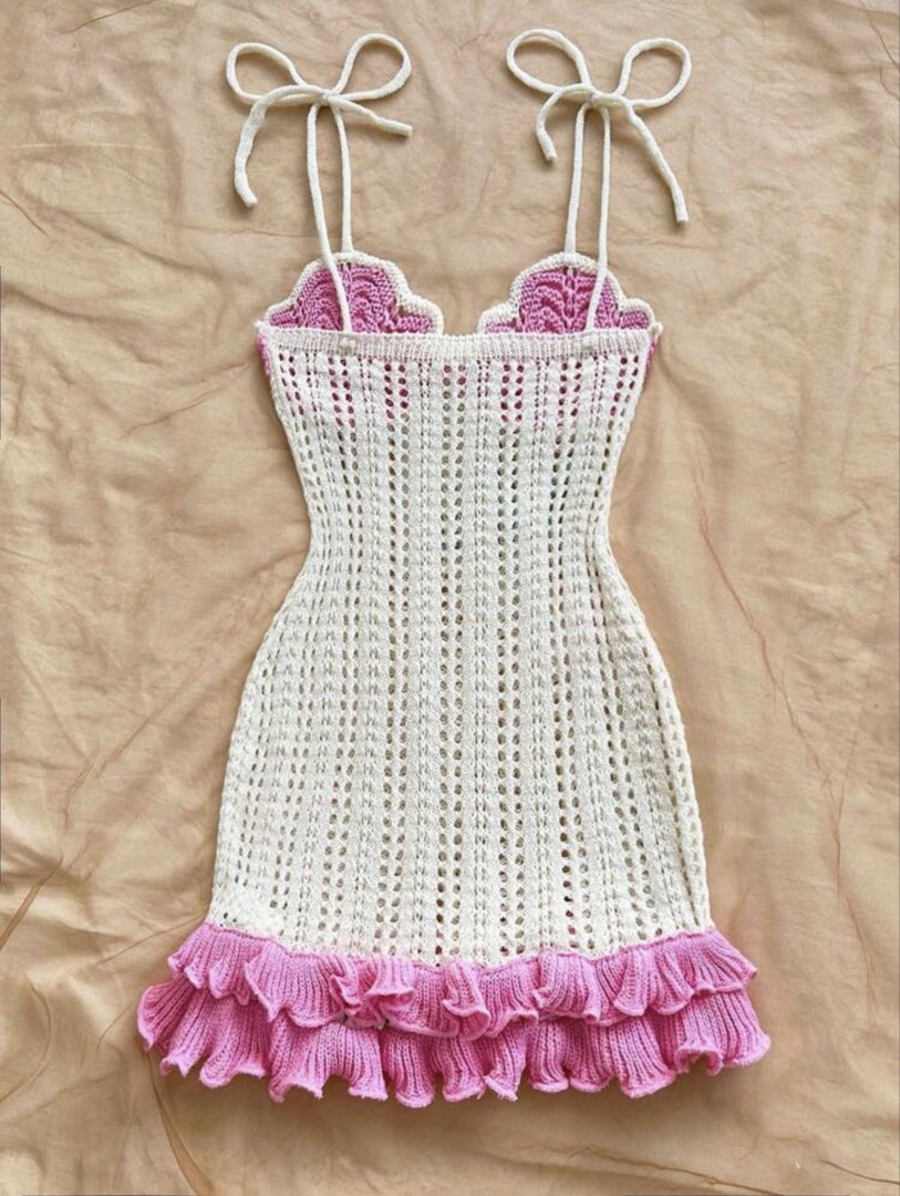 Shein Crochet Summer Beach Dress (Category: Dresses) located in Bulacan. Submitted by laleesa_ (Listing ID 1459458026, Image 3). Description: Brand New Never worn, na wash lang Fits XS-Semi Med.