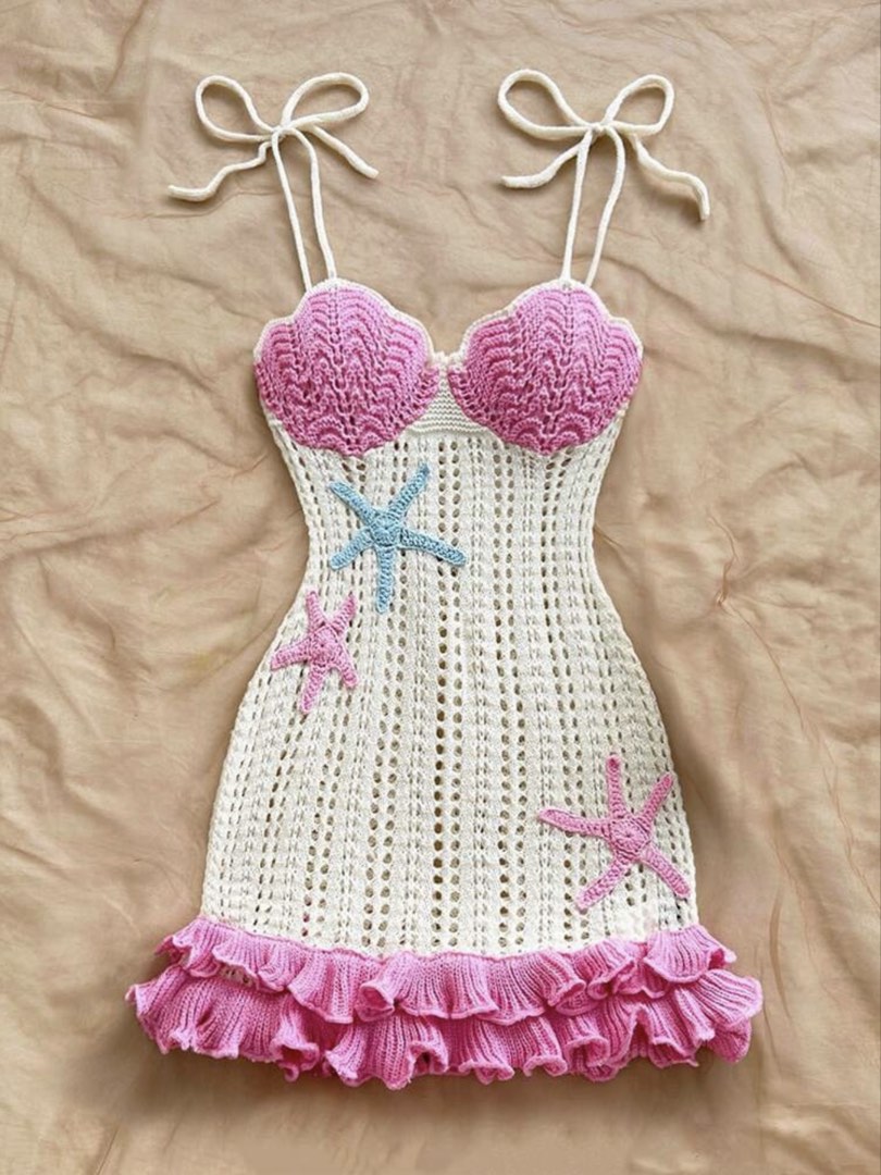 Shein Crochet Summer Beach Dress (Category: Dresses) located in Bulacan. Submitted by laleesa_ (Listing ID 1459458026, Image 2). Description: Brand New Never worn, na wash lang Fits XS-Semi Med.