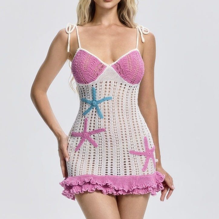 Shein Crochet Summer Beach Dress (Category: Dresses) located in Bulacan. Submitted by laleesa_ (Listing ID 1459458026, Image 1). Description: Brand New Never worn, na wash lang Fits XS-Semi Med.