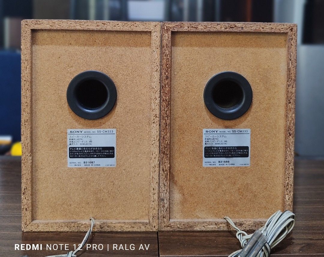 Sony SS-CM333 Bookshelf Speakers (Category: Soundbars, Speakers & Amplifiers) located in Bulacan. Submitted by ronald277077025 (Listing ID 1459371432, Image 3). Description: SONY 2 WAY 4 50 WATTS 6 OHMS 4" CONE WOOFER DOME TYPE TWITTER BASS REFLEX Location Sta Maria Bulacan Shipping at buyers expense.