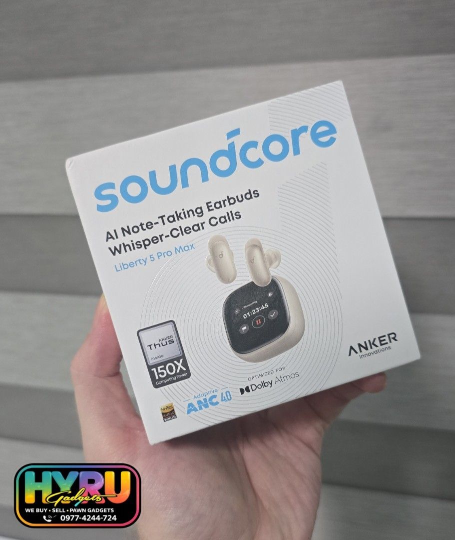 Soundcore Liberty 5 Pro Max Gold (Category: Headphones & Headsets) located in Malabon City. Submitted by hyrugadgets (Listing ID 1459408780, Image 1). Description: Soundcore Liberty 5 Pro Color Available: Black / White P.4,990 Soundcore Liberty 5 Pro Max Color Available: Gold / Black P.6,990 Brandnew Sealed with 7 Days Replacement Warranty Loc: Malabon Pin: Hyru Gadgets.