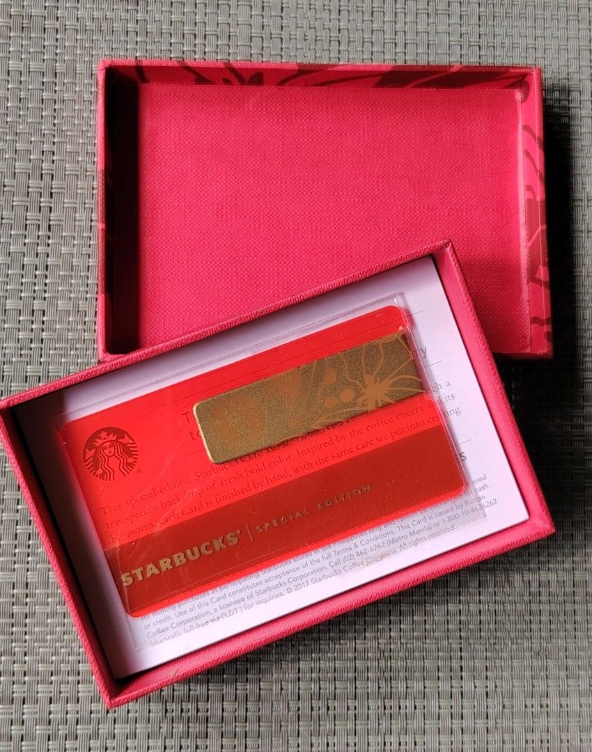 Starbucks Special Edition Card Philippines 2017 (Category: Vintage Collectibles) located in Quezon City. Submitted by anna.anna8 (Listing ID 1459386101, Image 1). Description: - Special Edition Starbucks Card from the Philippines - Features a transparent red design - Includes original red gift box - Ideal for collectors.