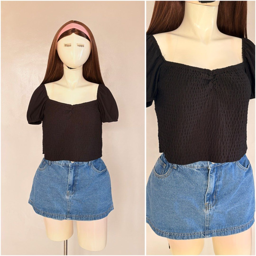 Stradivarius Puffsleeve Top (Category: Others Tops) located in Quezon. Submitted by closetby_gn (Listing ID 1459352931, Image 1). Description: || TRENDY CLOTHES၄၃ BRAND: STRADIVARIUS PUFF SMOCKED TOP MEDIUM GOOD AS NEW NO FLAWS/DAMAGE ✿Reminders 𐙚 Strictly Payment first 𐙚 No cancellation of orders 𐙚 Comment Mine | PM to order ✿Mode of payment •Gcash only ✿Shipping Courier •Flash express All items are in good condition!☺️ Happy Shopping Giirls!