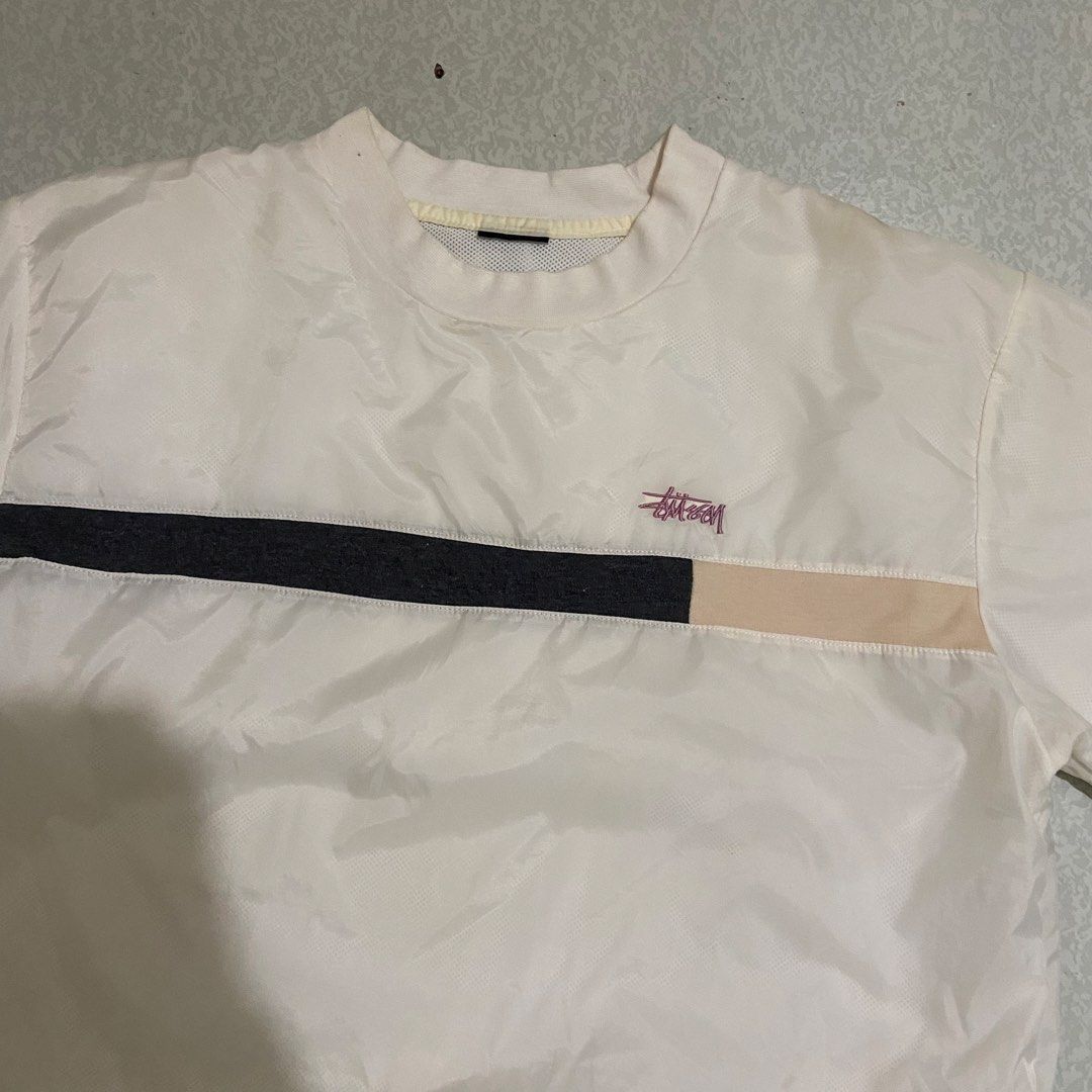 STUSSY NYLON TEE (Category: Activewear) located in Iloilo. Submitted by wornworthyph (Listing ID 1459431874, Image 2). Description: DIMES - 21 WIDTH / 28 LENGTH COLOR RATE - 9.5 / 10 GOOD CONDITION AUTHENTIC / LEGIT ISSUE : MINOR SCRATCH SEE LAST PIC AND CUT TAG ₱ 380 + SHIPPING FEE 📍ILOILO 🧾 GCASH ( PAYMENT FIRST ) 🚚 J&T COURIER..