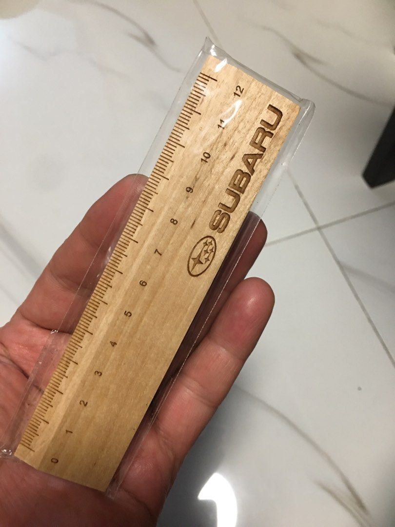 Subaru Wooden Ruler 12cm (Category: Stationery & School Supplies) located in Pasay City. Submitted by gilbertso62551 (Listing ID 1459391119, Image 1). Description: - Genuine Subaru wooden ruler - Measures up to 12cm - Ideal for stationery use or car enthusiasts - Compact and portable - Comes in protective plastic packaging - A unique collectible for Subaru fans - As is,where is.