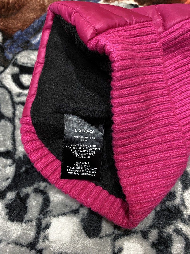 Swiss Tech Puffer Beanie Hat Pink (Category: Hats & Beanies) located in Cavite. Submitted by jc_thrift95 (Listing ID 1459338435, Image 3). Description: - Pink puffer beanie from Swiss Tech - Ribbed cuff for a snug fit - Soft fleece lining for extra warmth - Ideal for cold weather - Size: L-XL / G-XG.