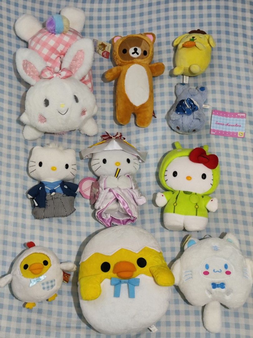Take all 7 pcs Sanrio San-x Plushies Bundle (Category: Plushies & Soft Toys) located in Calamba. Submitted by kaels.kollectibles (Listing ID 1459394030, Image 1). Description: Take all 7 pcs Sanrio San-x Plushies Bundle✨ * couple HK and pompom sold - 7 pcs remaining Feel free to drop a message if you have any questions 🥰 ℹ️ First to pay basis 🏷️ GCash / Bank Transfer 🚚 J&T Express 📍 Calamba City, Laguna.