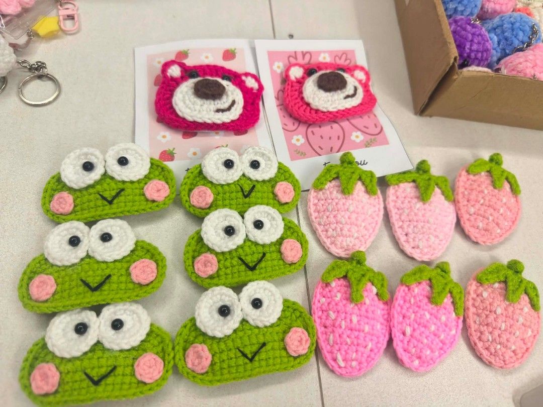 TAKE ALL CROCHET KEYCHAINS AND CLIPS ✨🌸 (Category: Handmade Craft) located in Zaragoza. Submitted by keenwolf.3fe1f8 (Listing ID 1459444070, Image 2). Description: On hand ready to ship Good condition and stitches yarn under. 🌸✨ MOP: GCASH PAYMENT FIRST.
