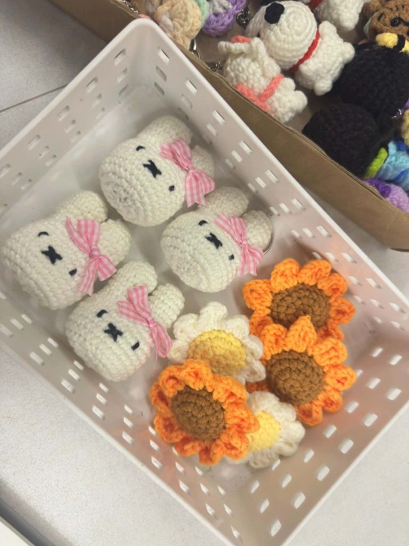 TAKE ALL CROCHET KEYCHAINS AND CLIPS ✨🌸 (Category: Handmade Craft) located in Zaragoza. Submitted by keenwolf.3fe1f8 (Listing ID 1459444070, Image 3). Description: On hand ready to ship Good condition and stitches yarn under. 🌸✨ MOP: GCASH PAYMENT FIRST.