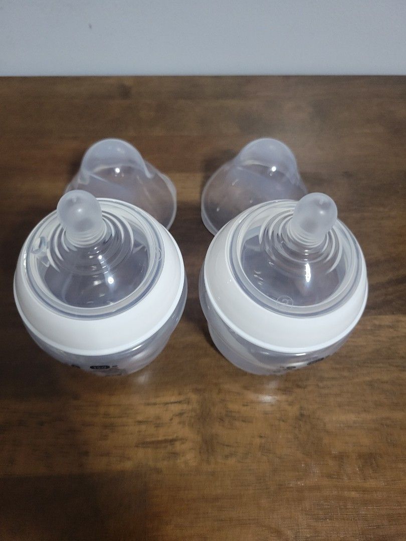 Tommee Tippee Baby Bottles Anti-Colic (Category: Breastfeeding & Bottle Feeding) located in Las Pinas. Submitted by starlyt25 (Listing ID 1459455071, Image 3). Description: Tommee Tippee Natural Start bottles -2 pcs 5oz/150 ml bottles -brand new, never used -unique, compact, easy to hold curved shaped bottle keeps baby close -wide neck for breast-like latch and easy clean -anti-colic valve in teat to ease discomfort -teat made of soft, skin-like 