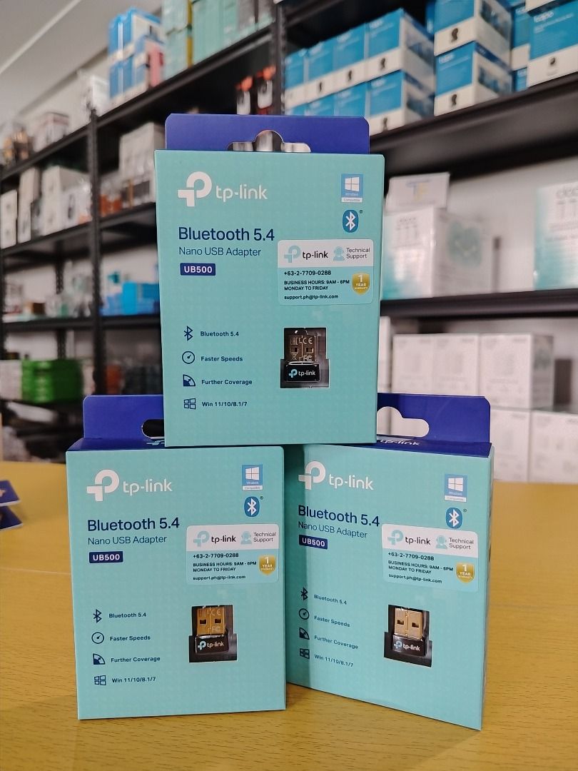 TP-Link UB500 Bluetooth 5.4 Nano USB Adapter Bluetooth Dongle (Category: Office & Business Technology) located in Pasig City. Submitted by technofuseofficial (Listing ID 1459333410, Image 1). Description: TP-Link UB500 Bluetooth 5.4 Nano USB Adapter Bluetooth Dongle Brand New and Original Items Store Location: 3Rd Floor Unit 303, 604 Shaw Boulevard, Barangay Kapitolyo, Pasig City Same Day Delivery: - Lalamove delivery within Metro Manila - For wa