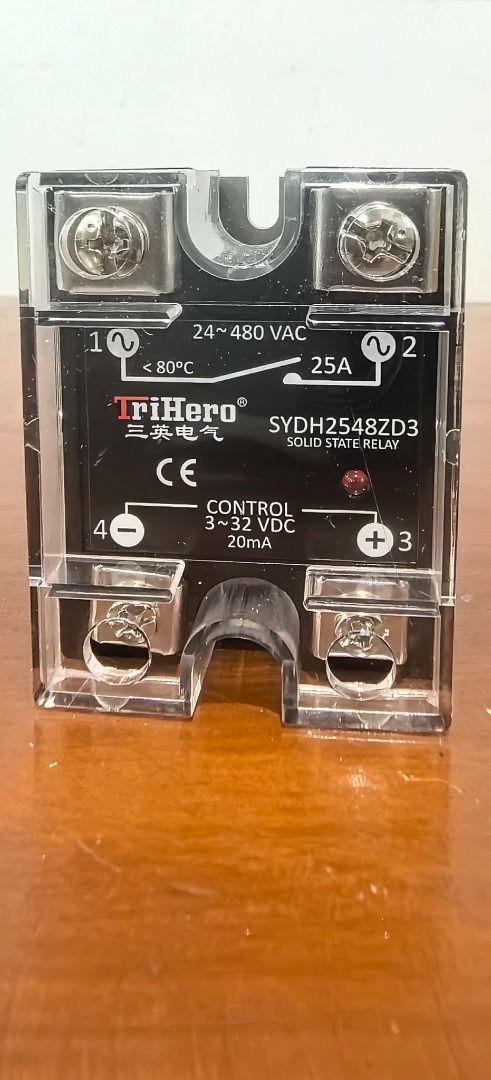 TriHero SSR 480V 25A Solid State Relay Module with DC Control for AC Applications (Category: Other Accessories) located in Manila. Submitted by instrufitenterprise (Listing ID 1459311448, Image 2). Description: ============================================================= TRIHERO SINGLE PHASE AC OUTPUT SSR ============================================================= FEATURES -----------------------------------------------------------------------