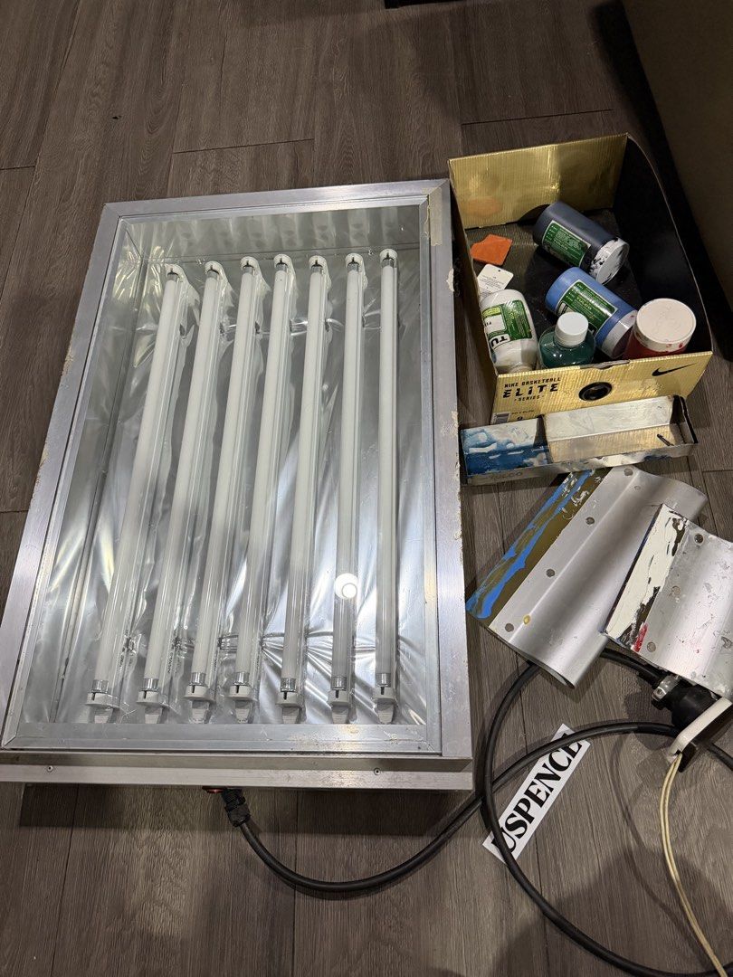 RUSH SALE Tulco UV Exposure Unit / Light Box for screen printing (Category: Craft Supplies & Tools) located in Makati City. Submitted by uspence (Listing ID 1459366666, Image 3). Description: RUSH SALE Tulco UV Exposure Unit / Light Box for screen printing 3k take all includes some old paint bottle,thinner, squegee, metal photo emulsion coater All tulco brand Issue: Loose plug see photo (But still works) Rfs: I don't use it anymore for Pickup or 