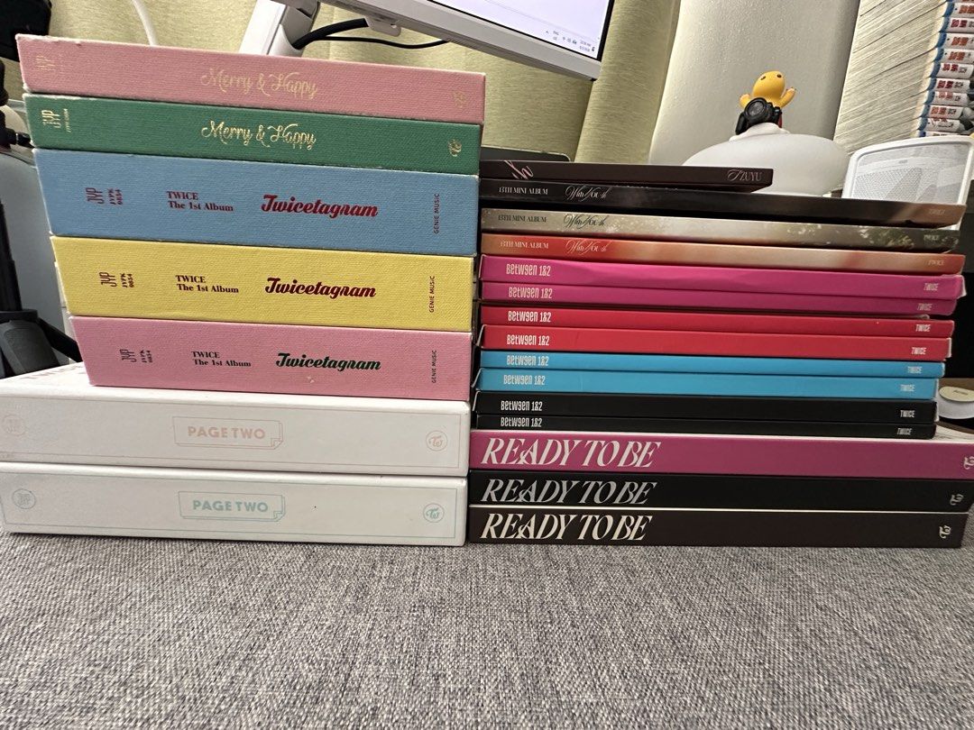TWICE K-pop Albums - Various Editions (Category: K-Wave Merchandise) located in Manila. Submitted by jamesandrei0611 (Listing ID 1459311118, Image 1). Description: TWICE albums merch with inclusions except photocards some have flaws take all - 2,500 rfs: quitting, need funds.