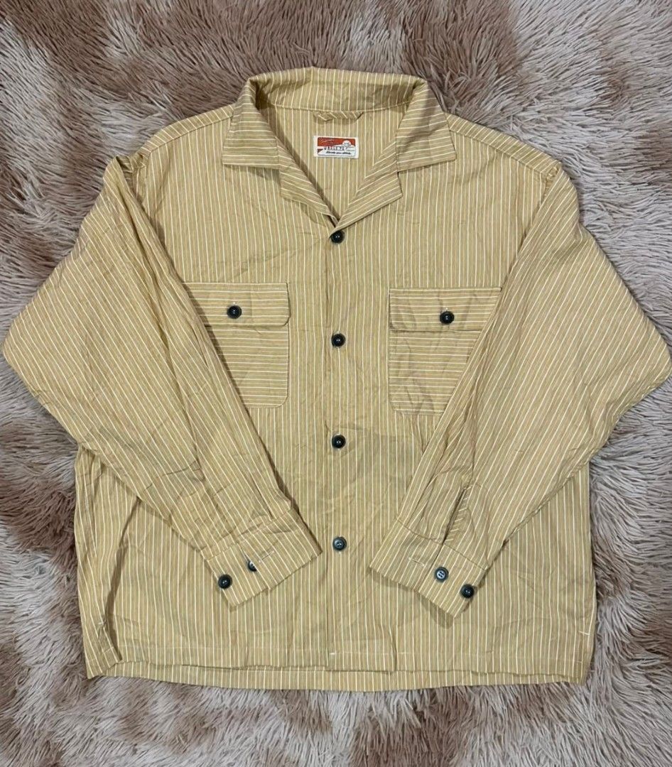 Uncle Fu Open-Collar Stripe Shirt Jacket (Category: Tshirts & Polo Shirts ) located in Talacogon. Submitted by clsthrifty (Listing ID 1459416021, Image 1). Description: Good as new No issue Color rate 10 Condition 10 24.5*26-26.5 Message me for other details Slightly negotiable.