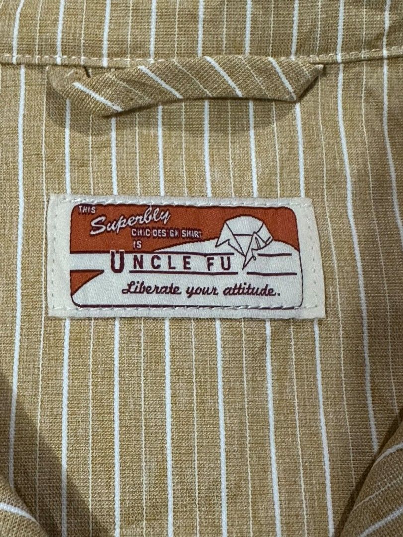 Uncle Fu Open-Collar Stripe Shirt Jacket (Category: Tshirts & Polo Shirts ) located in Talacogon. Submitted by clsthrifty (Listing ID 1459416021, Image 2). Description: Good as new No issue Color rate 10 Condition 10 24.5*26-26.5 Message me for other details Slightly negotiable.