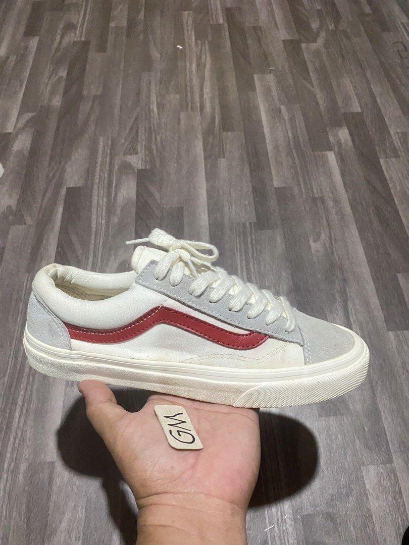 Vans Style 36 Sneakers Red White Grey (Category: Sneakers) located in Cebu City. Submitted by freemoon.b85e0c (Listing ID 1459471311, Image 1). Description: Vans Style 36 Legit/2nd hand Size 8 us/7 uk/40.5 euro/26 cm Price 850 plus sf Good condition.