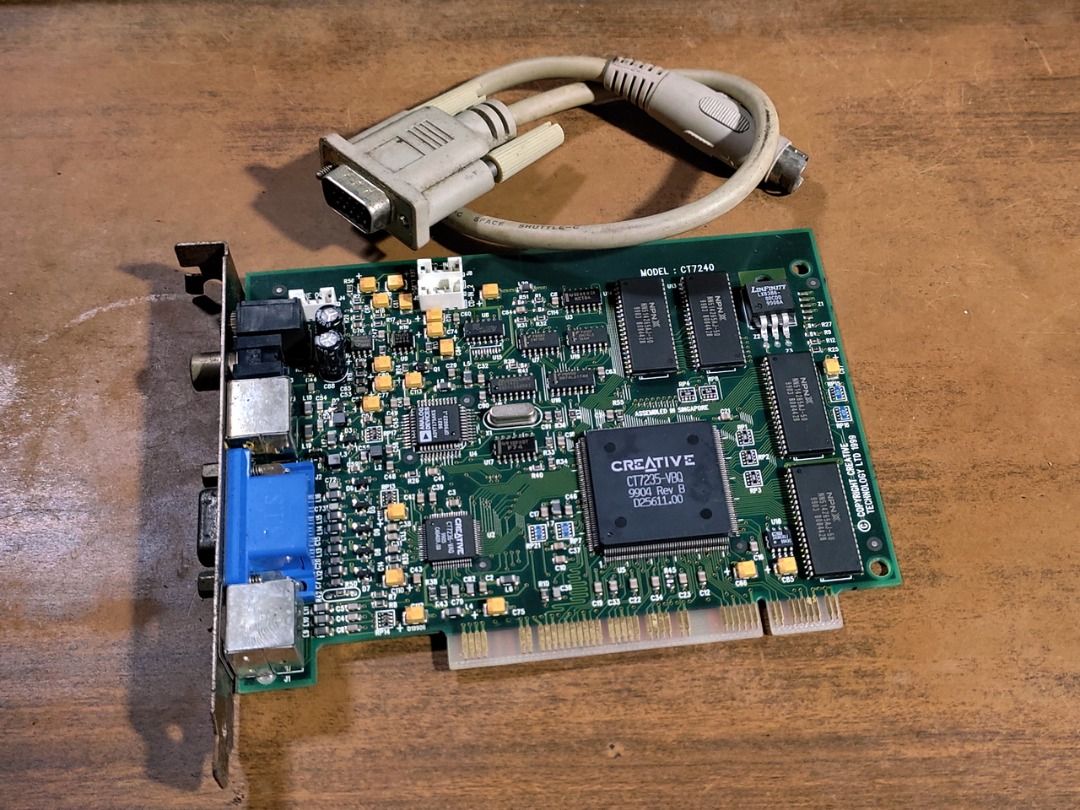 Vintage Retro PC Creative Labs DXR3 MPEG Overlay Decoder Card with Cable (Category: Desktops) located in Paranaque City. Submitted by marvin.cavalida (Listing ID 1459456127, Image 1). Description: - Vintage Creative Labs model CT2720 graphics card (aka Creative CT7235-VBQ) - accelerator for MPEG2 DVD playback when using first gen Pentium CPUs which lack power for SW decoding - PCI slot card - Includes original cable - Ideal for retro PC builds or
