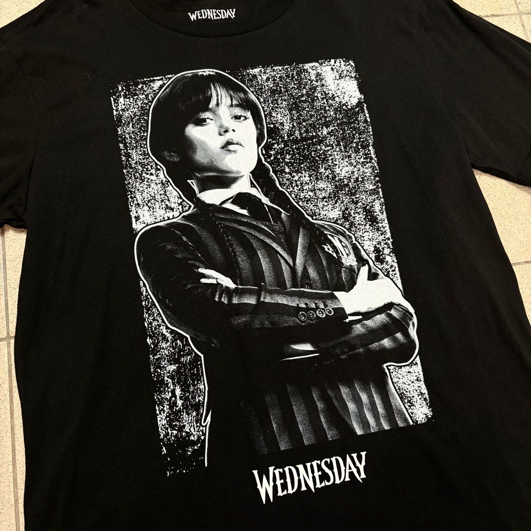Wednesday Tshirt (Category: Tshirts & Polo Shirts ) located in Las Pinas. Submitted by collabcart (Listing ID 1459453829, Image 2). Description: Wednesday Tshirt 🇺🇸 Imported from Walmart ✅ Brandnew ✅ Original/Authentic/legit 📐Sizes Available MEDIUM (19 x 29) P650 NO TO COD .