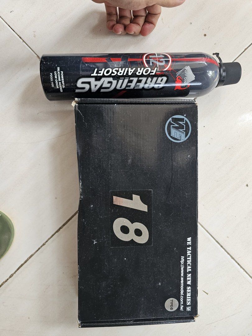 WE-Tech G18C-style GBB Airsoft Pistol (Category: Action & Battle Toys) located in Cagayan de Oro. Submitted by cmarbella898895 (Listing ID 1459342857, Image 2). Description: Clean and well-maintained condition, complete with original box and accessories as shown. Photos show the actual item. For responsible airsoft/collection use only. Please follow all applicable local laws and field regulations..