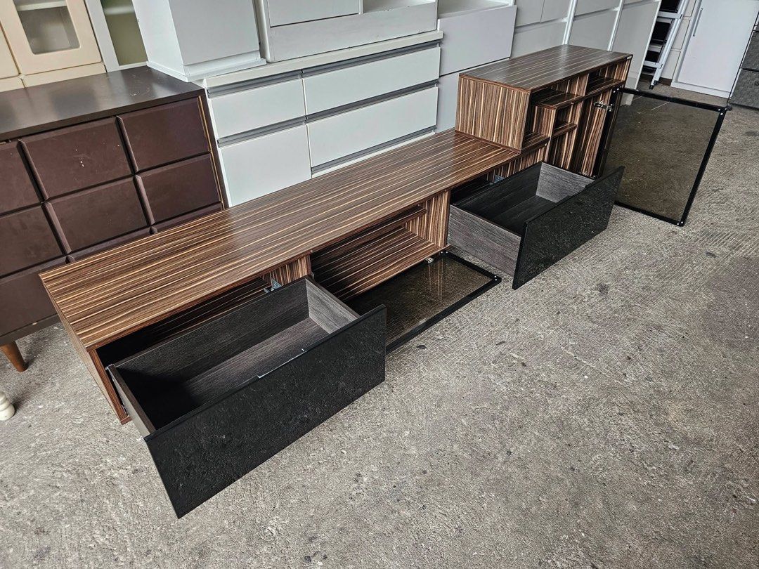 Wide Tv Rack ‼️ (Category: TV Consoles) located in Quezon City. Submitted by ledamadel (Listing ID 1459291224, Image 2). Description: Wide Tv Rack ‼️₱8,800‼️ ✔️L-79/104 H-18/29 W-18 inches 📐 ✔2 Doors,3 Shelfs & 2 Drawers 🗄 ✔️Compress and Mdf Back 🔖 ✔Scratches As-is! 👌 Location: 40 Aplaya St Napocor Vill. Tandang Sora Quezon City. For inquiry please Pm us or Call. 09066885859 Please like our page thanks! 👇👇👇👇 KMA O’shop #japansurplus #kmao