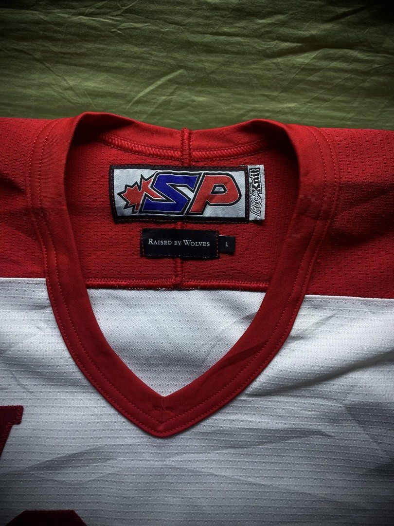 Wolves Hockey Jersey (Category: Activewear) located in Manila. Submitted by tuklasmnl (Listing ID 1459436850, Image 2). Description: XL - 2XL Dimes 23.5 x 32 Excellent Condition and Color rate No issue.