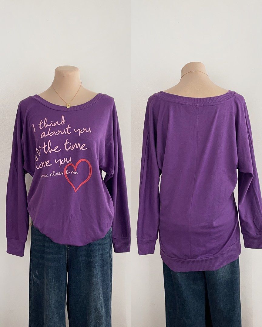 y2k violet long sleeves (Category: Longsleeves) located in Manila. Submitted by spankmemingyu (Listing ID 1459469540, Image 1). Description: xs-sm.