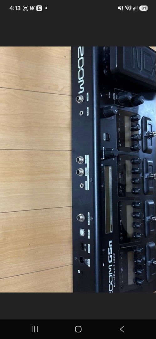 ZOOM G5n Guitar Multi-Effects Processor with Pedal (Category: Musical Instruments) located in Valenzuela. Submitted by jmbikentrip (Listing ID 1459353214, Image 3). Description: - ZOOM G5n Multi-Effects Processor This multi-effects pedal allows for intuitive effect control and sound creation with four LCD displays and dedicated footswitches. - Brand: ZOOM - Model: G5n - Accessories: Dedicated AC adapter (AD-16A/D), original box - Input/Output Ter
