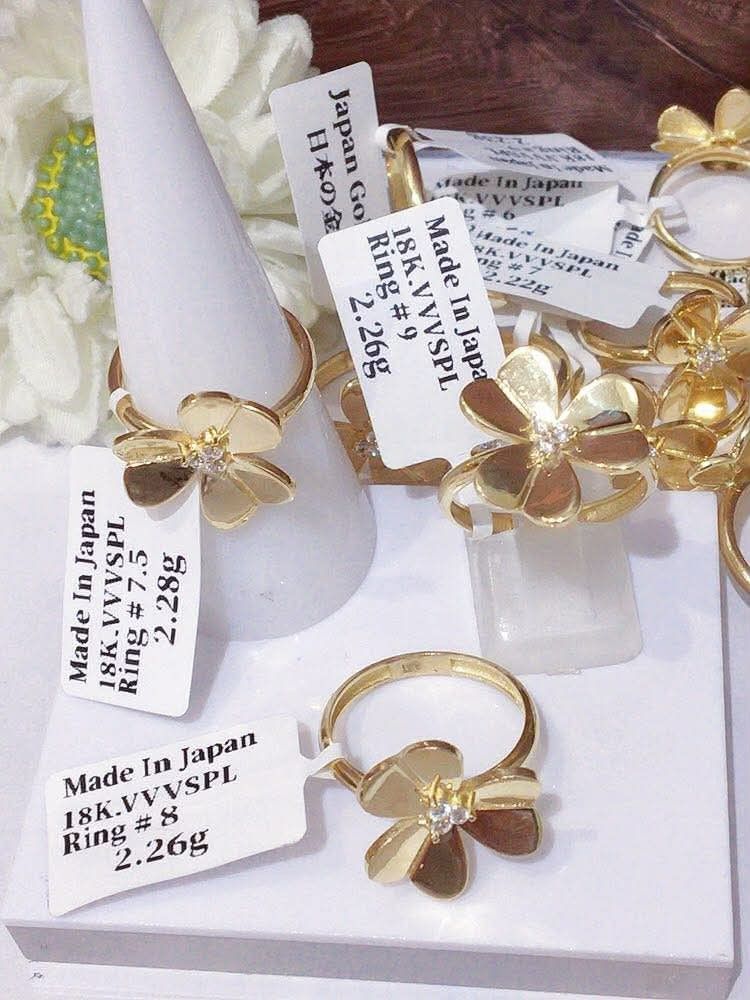 18k Japan gold frivole ring (Category: Rings) located in Manila. Submitted by bhelgoldseller2ndaccount (Listing ID 1465011626, Image 3). Description: New!!✨New!!✨New!! Authentic 18k Japan Golds 💯pawnable/naisasanla 💯with high appraisal rate 💯good investment 💯Direct supplier price 👉OPEN for resellers 🌺please take time to evaluate their actual sizes and grams 👉Best panggift for all occasions ✅ Sold per grams not per piece Kya lowest price ✅W