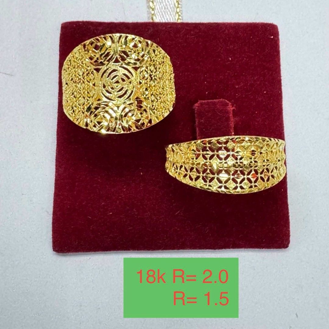 18k Saudi gold ladies ring (Category: Rings) located in Manila. Submitted by bhelgoldseller2ndaccount (Listing ID 1465017379, Image 2). Description: New!!✨New!!✨New!! Authentic 18k Saudi Golds 💯pawnable/naisasanla 💯with high appraisal rate 💯good investment 💯Direct supplier price 👉OPEN for resellers 🌺please take time to evaluate their actual sizes and grams 👉Best panggift for all occasions ✅ Sold per grams not per piece Kya lowest price ✅Wi