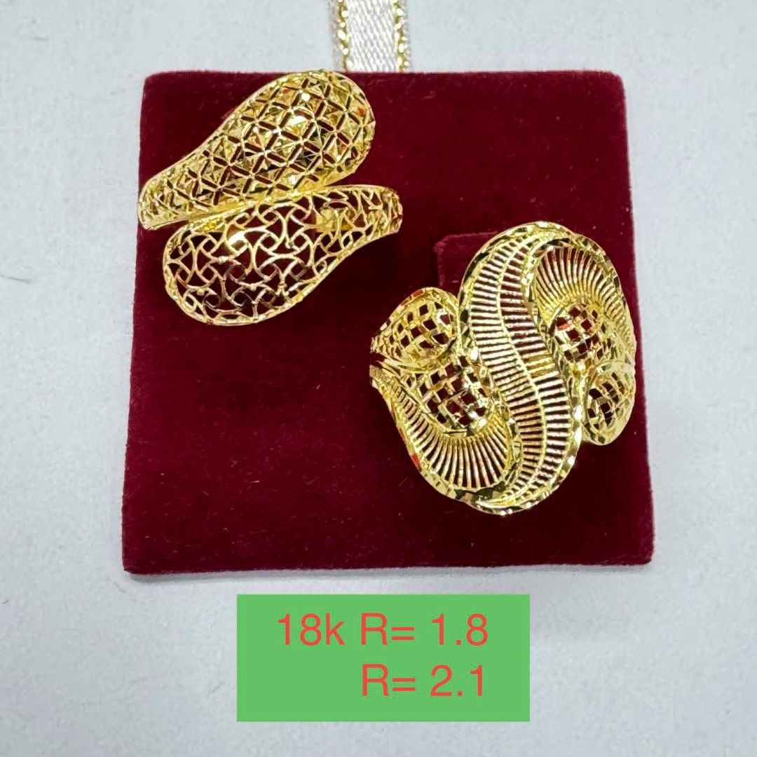 18k Saudi gold ladies ring (Category: Rings) located in Manila. Submitted by bhelgoldseller2ndaccount (Listing ID 1465018169, Image 3). Description: New!!✨New!!✨New!! Authentic 18k Saudi Golds 💯pawnable/naisasanla 💯with high appraisal rate 💯good investment 💯Direct supplier price 👉OPEN for resellers 🌺please take time to evaluate their actual sizes and grams 👉Best panggift for all occasions ✅ Sold per grams not per piece Kya lowest price ✅Wi