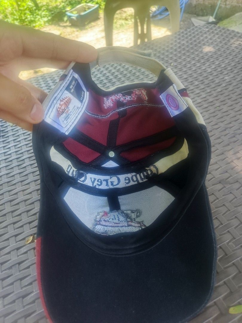 2001 Montreal Coupe Grey Cup Baseball Cap Hat (Category: Caps & Hats) located in Caloocan City. Submitted by dancabanayan09 (Listing ID 1465002443, Image 3). Description: - Item: Montreal Coupe Grey Cup 2001 Baseball Hat - Colorway: Black, maroon, and white colorblock design - Details: Embroidered graphics on front, text along the white band, and 2001 stitched on the brim corner - Fit: One size fits most with an adjustable strap in the back - Con