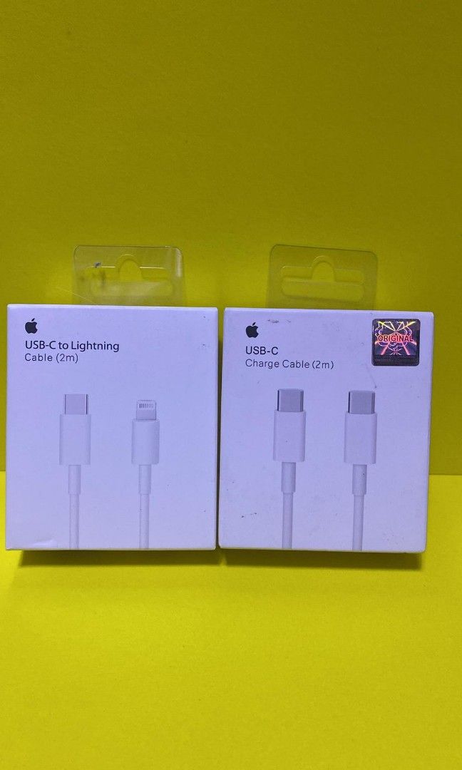 2M USB-C to lightning & USB-C to C cable charger (Category: Chargers & Cables) located in Manila. Submitted by milasgadgetph (Listing ID 1465169092, Image 1). Description: .