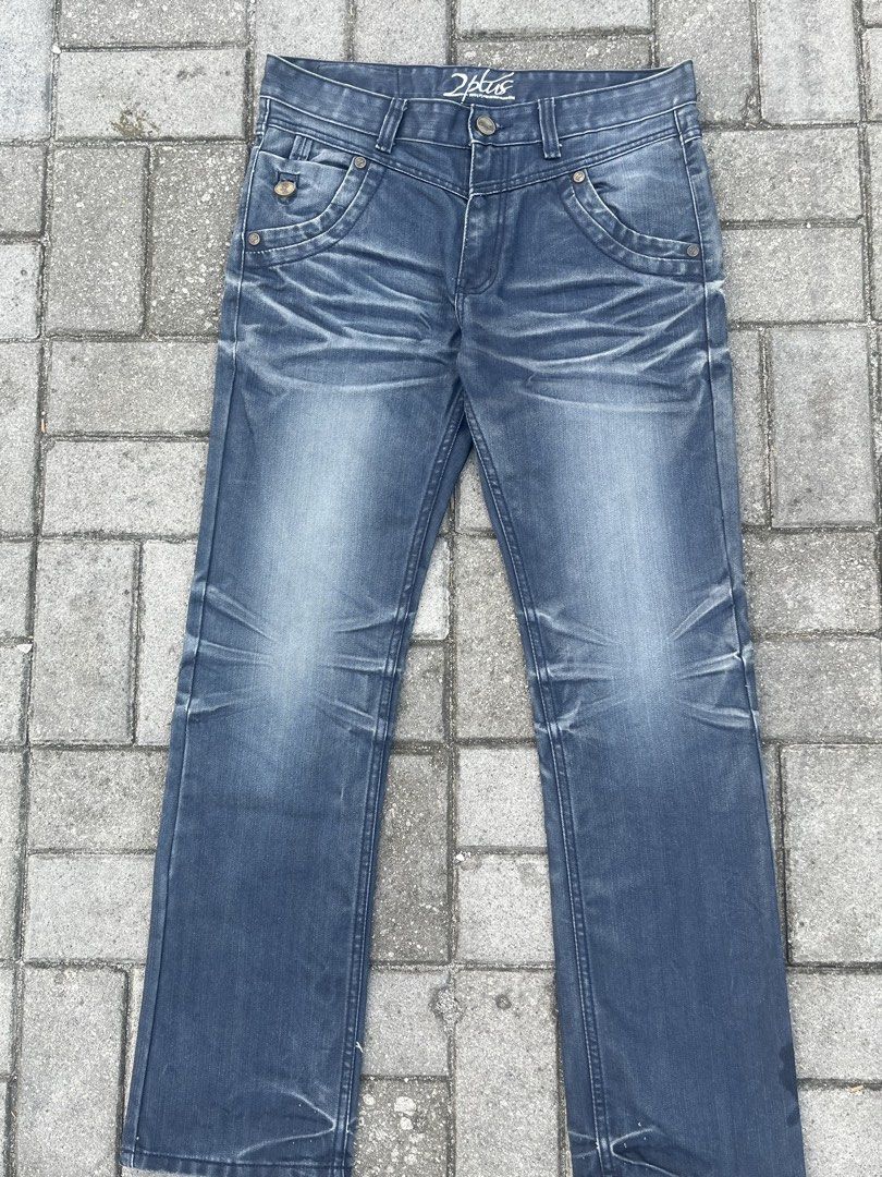 2PLUS JAPANESE BOOTCUT (Category: Jeans) located in Manila. Submitted by mikko. (Listing ID 1465120882, Image 1). Description: 2 PLUS JAPANESE BOOTCUT GOOD AS NEW CRISPY CONDITION NO ISSUE! HEAVY DENIM GOOD FADING Y2K VIBE W - 32/ 34 L - 42 H - 8.