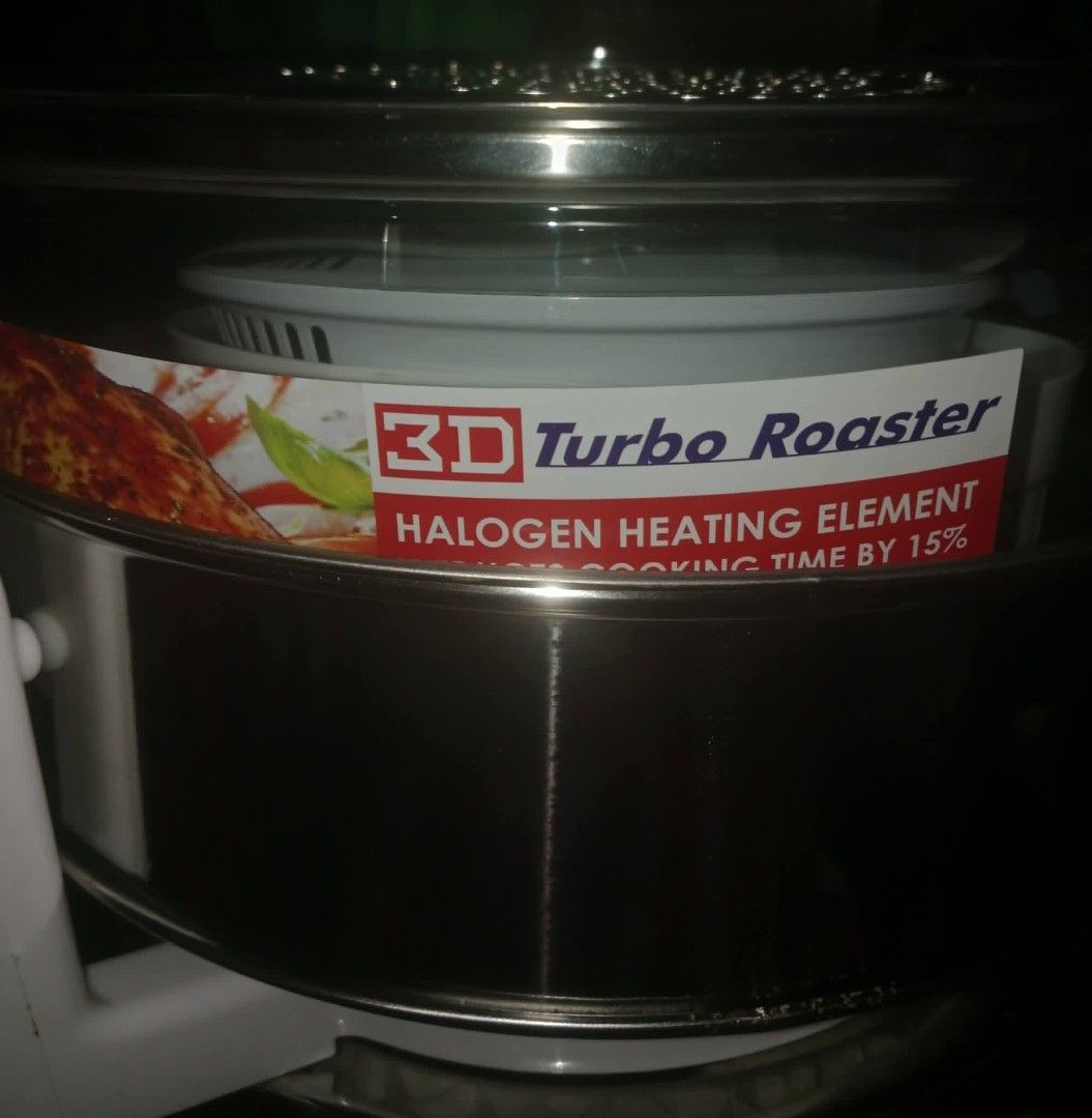 3D TURBO BROILER CR-7G (Category: Cookers) located in Manila. Submitted by happywolf.296af8 (Listing ID 1465150530, Image 1). Description: 3D TURBO BROILER CR-7G [BRAND NEW WITH NO BOX] CR-7G 3D TURBO BROILER | CONVECTION ROASTER P2500 📌 INCLUSIONS: • Turbo • Low rack • High rack • Extender ring • Tong • Instruction Manual Capacity: 10 Liters Power Input: 1300W Color: White Location: Manila 📍 Message me if sure buyer and interested..