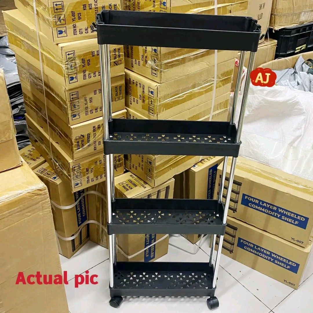 4-Layer Kitchen Storage Shelf, Trolley Rack (Category: Storage Boxes & Baskets) located in Manila. Submitted by marvieobordo (Listing ID 1465041821, Image 1). Description: 4-Layer Kitchen Storage Shelf, Trolley Rack.
