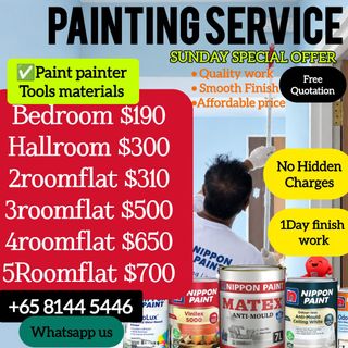 Cheap Painter Provider Cheap Painting Service, Hdb,Condo, Bto,landed House Painting Service,door Doorframe Painting, Epoxy Painting Service, Every Type Of Painting Service .  Collection item 3
