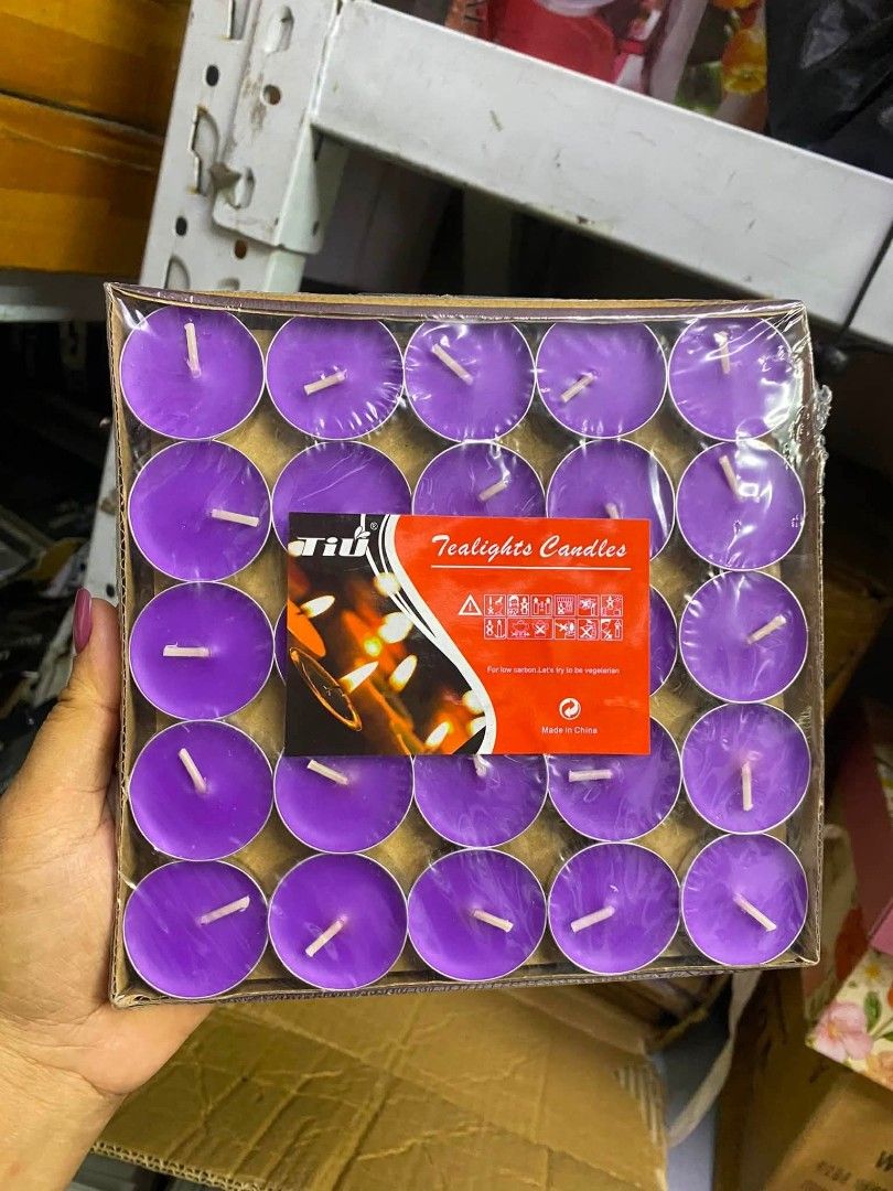 50pcs scented candle lights (Category: Looking For) located in Manila. Submitted by nixdcruz (Listing ID 1465082399, Image 3). Description: 50pcs romantic DIY Scented Candles boiled tea wax smokeless candles For x’masparty or Halloween 🌈Color: White , Pink, Violet , Blue ,Red.