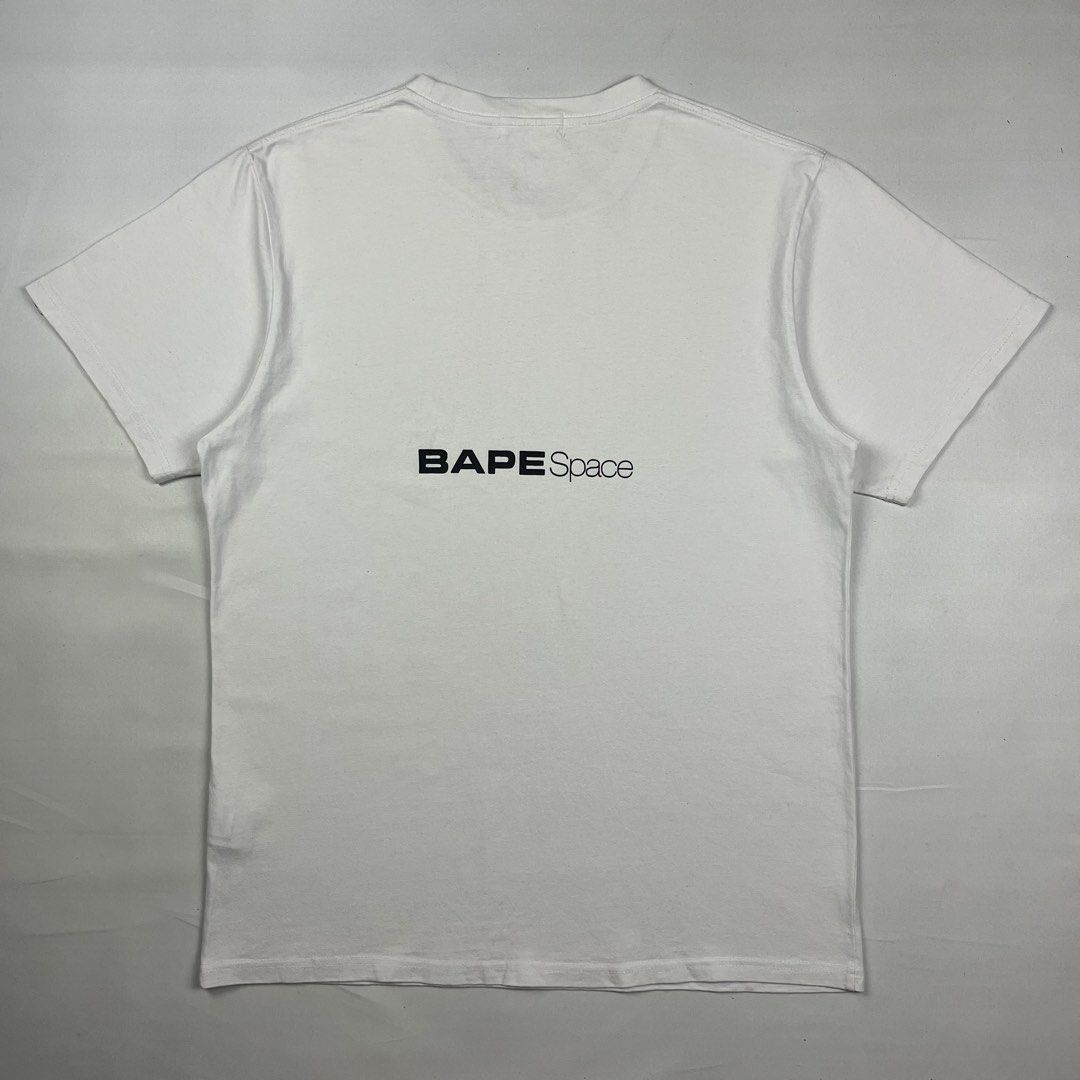 A Bathing Ape Bape Space Tee (Category: Tshirts & Polo Shirts ) located in Puerto Princesa. Submitted by paradise5300 (Listing ID 1465114698, Image 2). Description: A Bathing Ape Bape Space Tee Tagged Size: Large Dimensions Inches length: 28.5 Inches width: 20.5 Condition: Excellent Color rate: 9.5 Flaws: None 1,199 shipping fee is not yet included. .