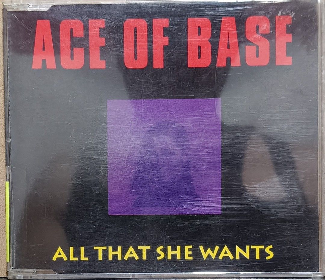 Ace Of Base All That She Wants CD (Category: CDs & DVDs) located in Manila. Submitted by ruelcabrer77078 (Listing ID 1465017705, Image 1). Description: - Artist/Song: Ace of Base - All That She Wants (Classic CD Single) - Versions Included: Radio Edit, 12" Version, Bhangra Version, and Madness Version - Production: Produced by Denniz Pop & Joker/Buddha at legendary SweMix Studio, Stockholm - Inclusions: Original jewel case, front/back artwork ins