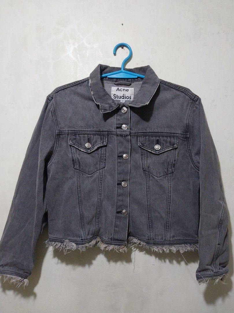 Acne Studios Grey Distressed Denim Jacket (Category: Coats, Jackets and Outerwear) located in Manila. Submitted by PrinceDani.Clothing (Listing ID 1465106158, Image 1). Description: acne studios gray denim jacket Size 38 on tag medium to large fit 20in width 18in length excellent condition .