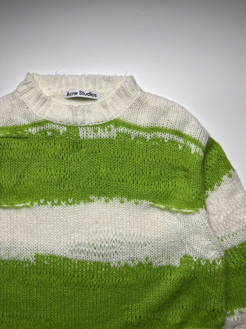 Acne Studios Kaila Striped Distressed Knitted Sweater (Category: Luxury Apparel) located in Manila. Submitted by streetsavvy (Listing ID 1465054172, Image 3). Description: Acne Studios Kaila Striped Distressed Knitted Sweater Size: Small Width: 21.5” Length: 28.5” Shoulder: 18.5” Sleeve Length: 24” Hem: 23.5” measured in inches It’s safe to assume Acne Studios knows what it takes to dream up winter-ready knitwear – after all, the label hails from